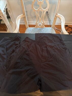 Quince Black Wide-Leg Lounge Pants